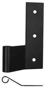 Flat Hinge: 1/2" offset, Stainless Steel: matte black powder coat finish (pair)